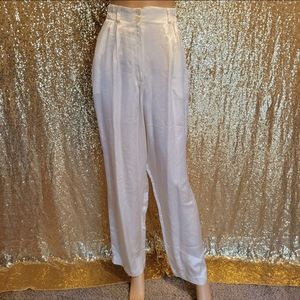 MCX DESIGN high-waisted retro satin pants off white size large